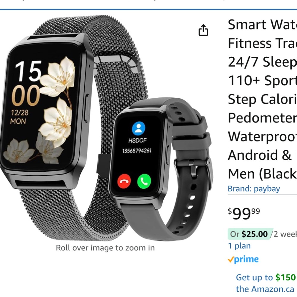 Black Smart Watch Fitness Tracker